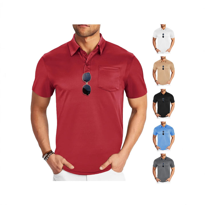 Herren nan funktionales Polohemd mit Brusttasche und atmungsaktiver Meshstruktur Drune