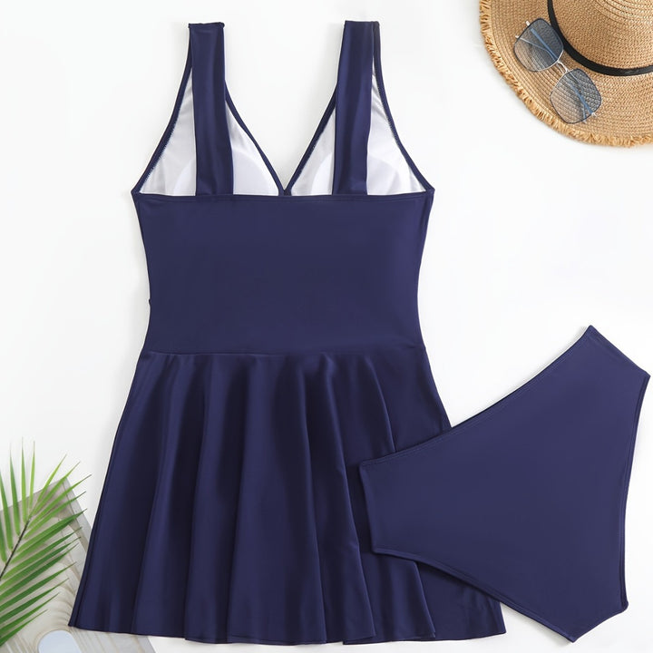 Damen Schwimmunterkleid mit modischem Rock Drune