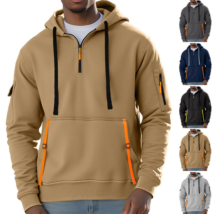 Herren Sportlicher Kapuzenpullover mit stylischen Reißverschlusstaschen Drune