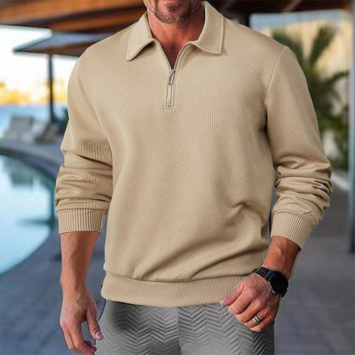 Herren Stepppullover mit halbem Reißverschluss und strukturiertem Design Drune