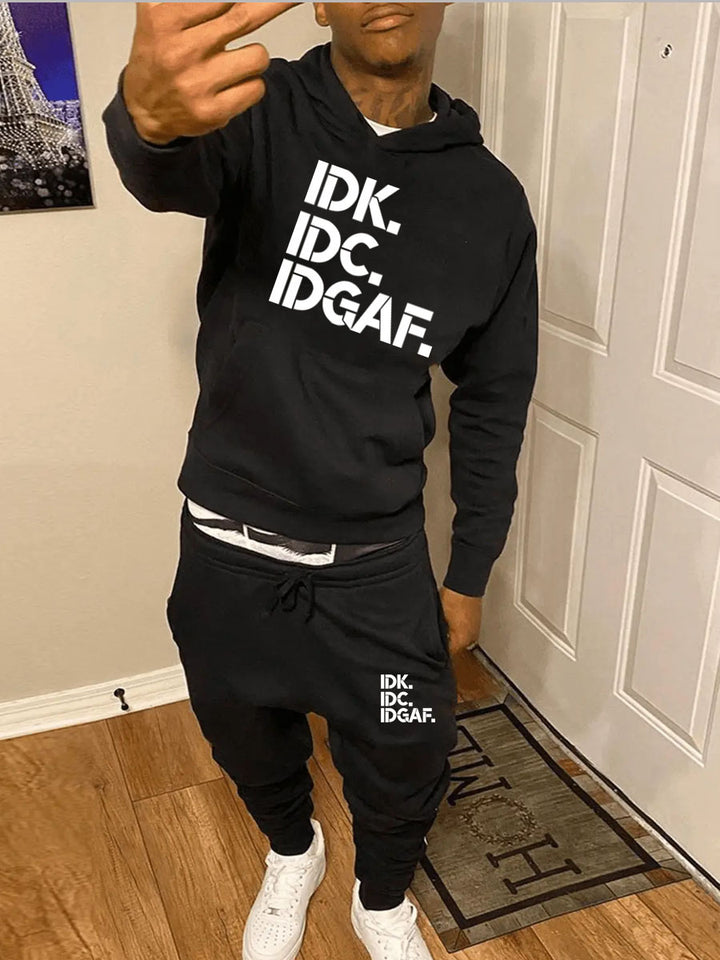 Damen lässiges Hoodie und Jogginghose Set mit auffälligem Statementdruck Drune