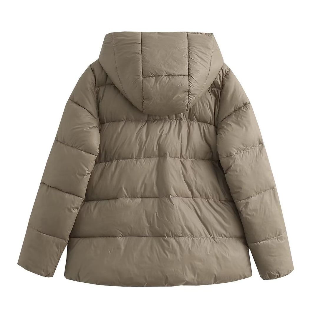 Damen wärmeisolierende Kunstfaserjacke mit abnehmbarer Kapuze Drune
