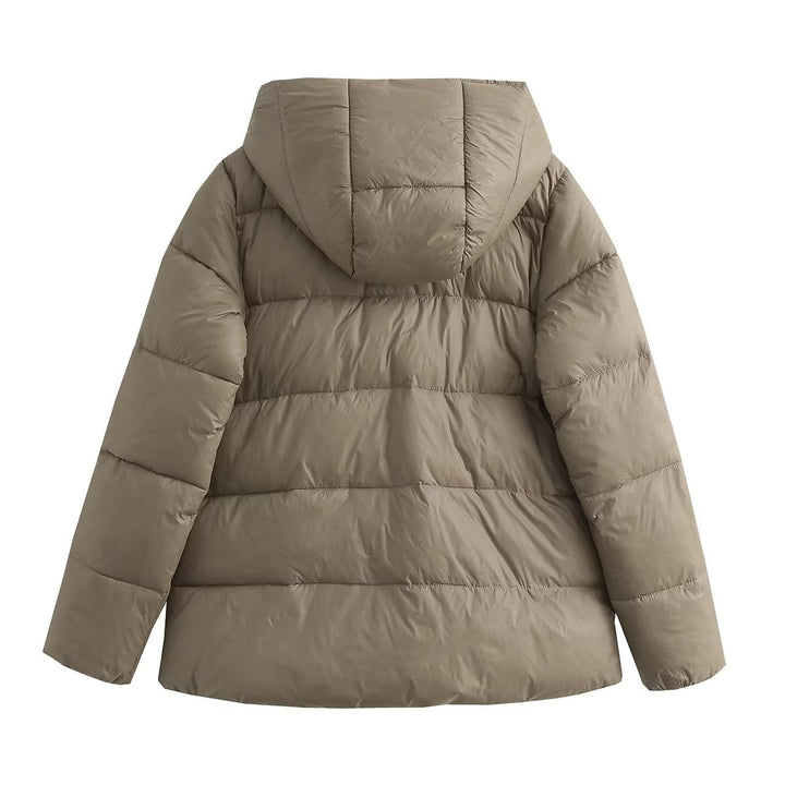 Damen wärmeisolierende Kunstfaserjacke mit abnehmbarer Kapuze Drune