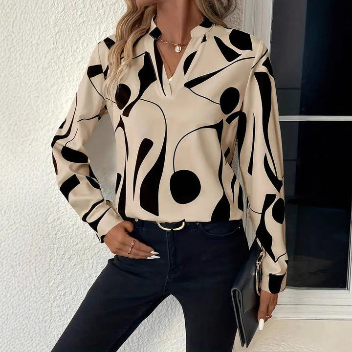 Damen Elegante Bluse mit modernem Muster Drune