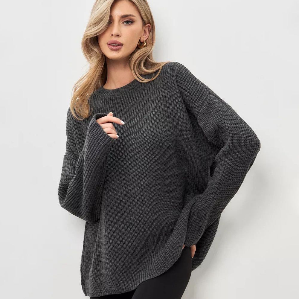 Damen Oversized Pullover mit strukturiertem Strick und weitem Schnitt Drune