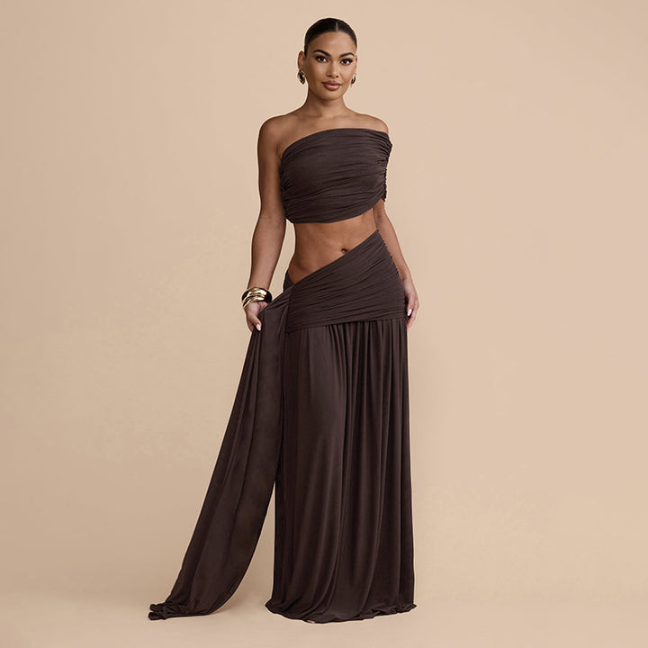 Damen Wickelrock mit bandeau Top und raffiniertem Design Drune