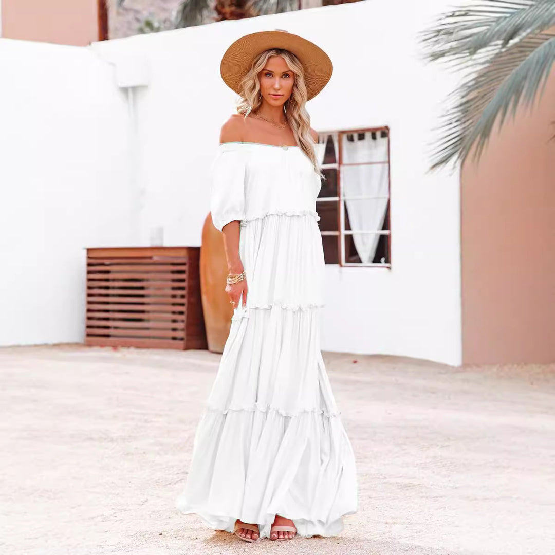 Damen Maxikleid mit romantischen Volants Drune