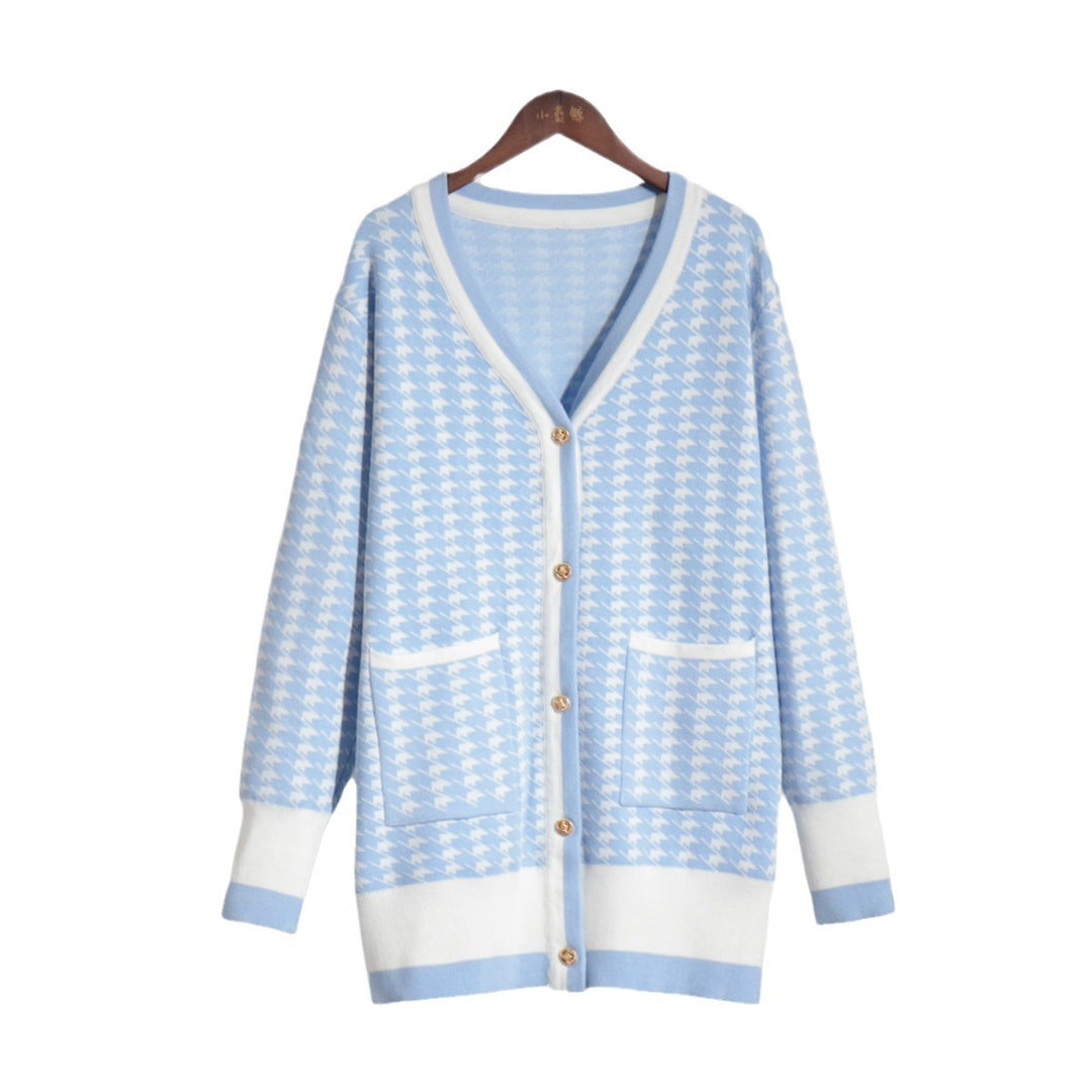 Damen Hüftlanger Strickcardigan mit Knopfverschluss und praktischen Taschen Drune