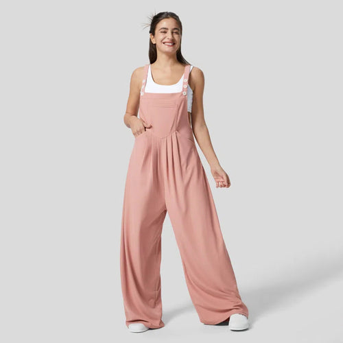 Damen Lässiger Jumpsuit mit weitem Bein und elegantem Knopf-Detail Drune