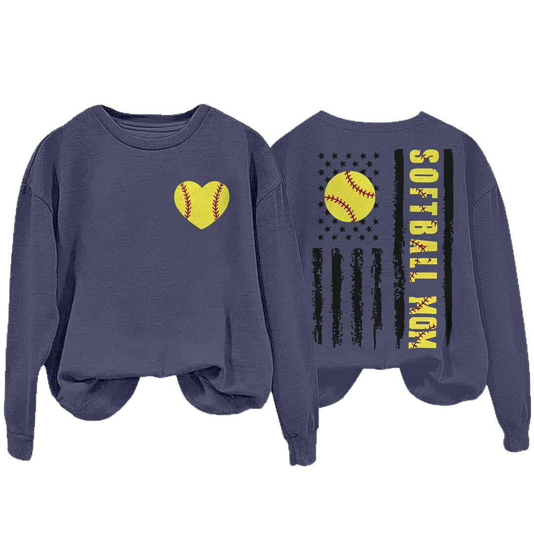 Damen Sweatshirt mit kreativem Softball-Design Drune