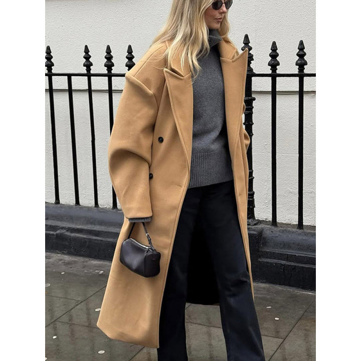 Damen eleganter Wollmantel im modernen Retro-Design Drune