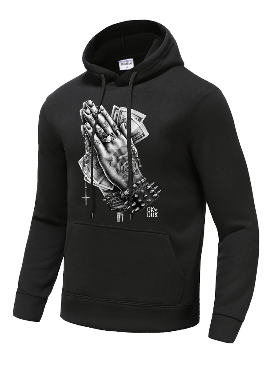 Herren Hoodie mit kreativem grafischen Druck Drune