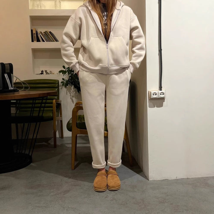 Damen gemütlicher Fleece Freizeitanzug Drune