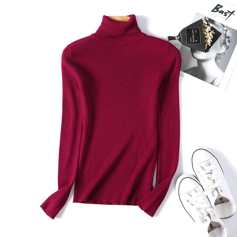 Damen Rollkragenpullover mit feiner Rippstruktur und figurbetonter Passform Drune