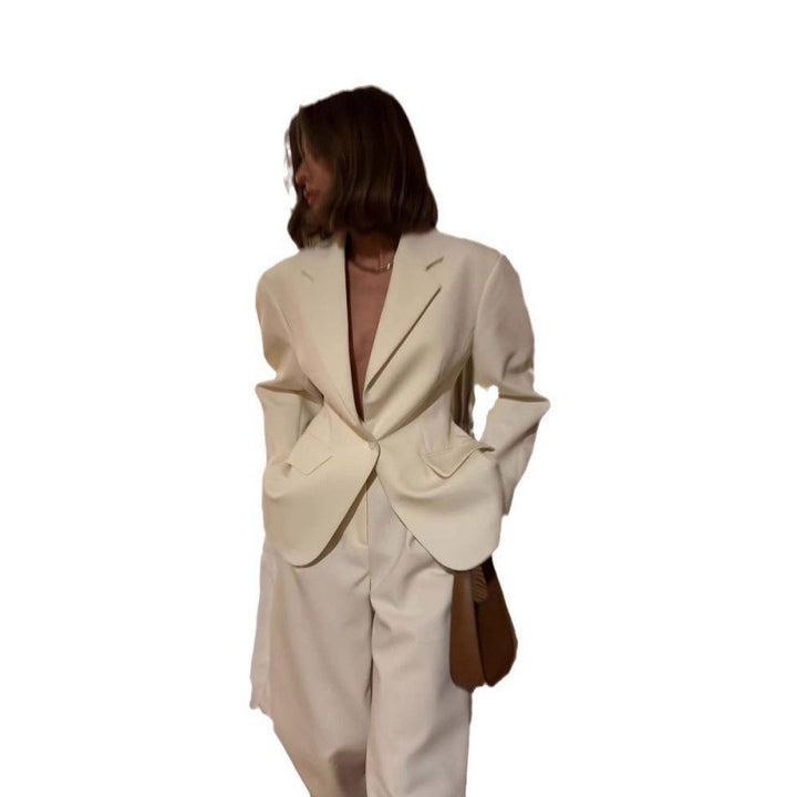 Damen bequeme Oversized Anzugjacke mit großen Taschen Drune