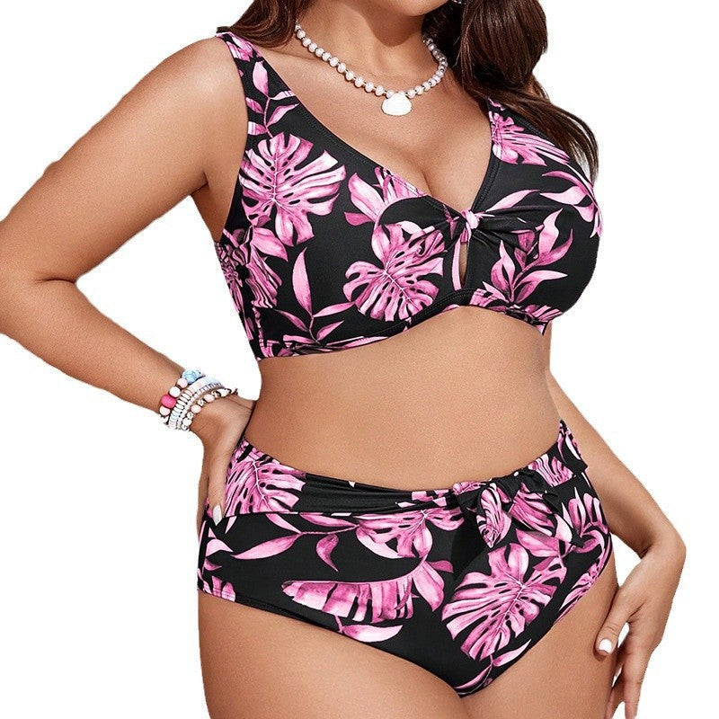 Damen Hochtaillierter Bikini mit verspieltem Knotendetail Drune