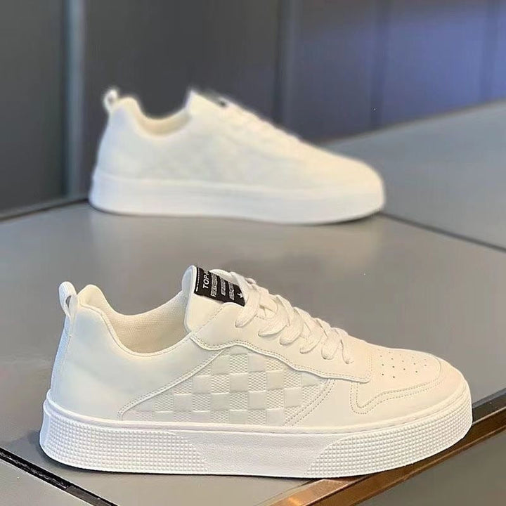 Damen Modische Sneaker aus Kunstleder mit trendigem Karomuster Drune