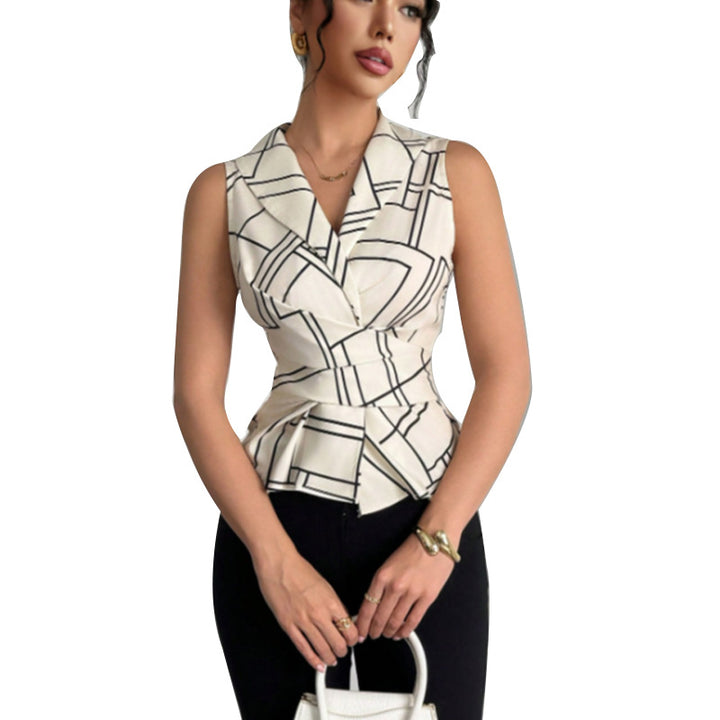 Damen Blusentop mit modernem Schnitt und strukturiertem Design Drune