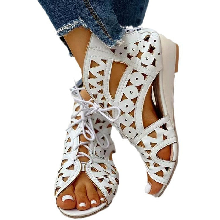 Damen Schnürsandalen mit luftiger Cut-Out-Optik und rutschfester Sohle Drune