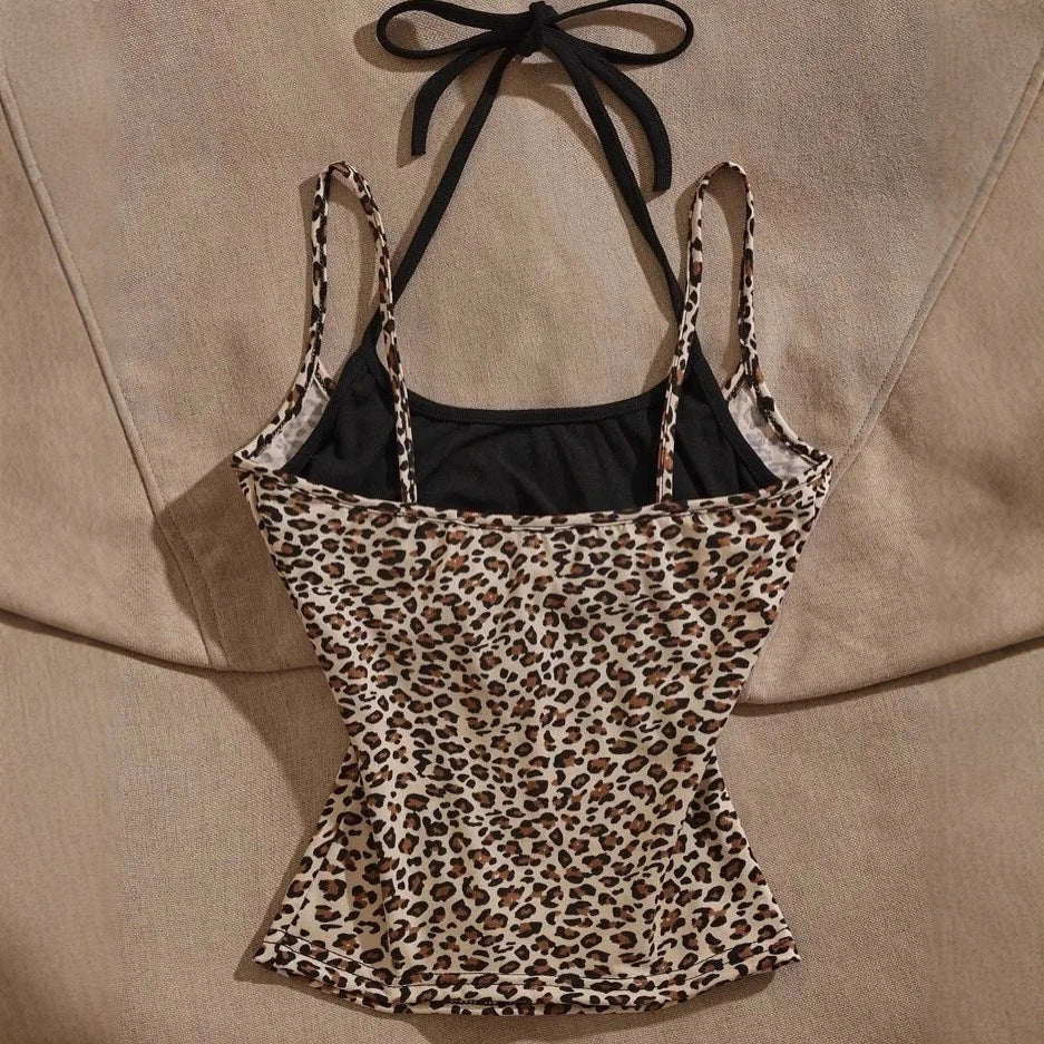 Damen Leichtes Oberteil mit Leopardenmuster Drune
