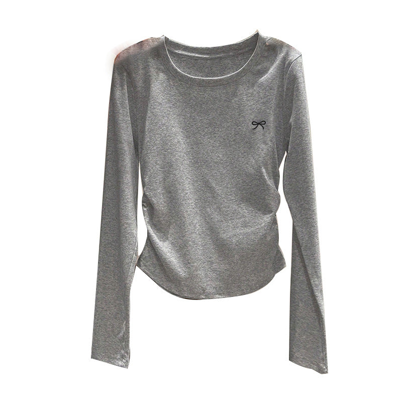 Damen gemütliches Longsleeve Oberteil mit Rundhalsausschnitt Drune