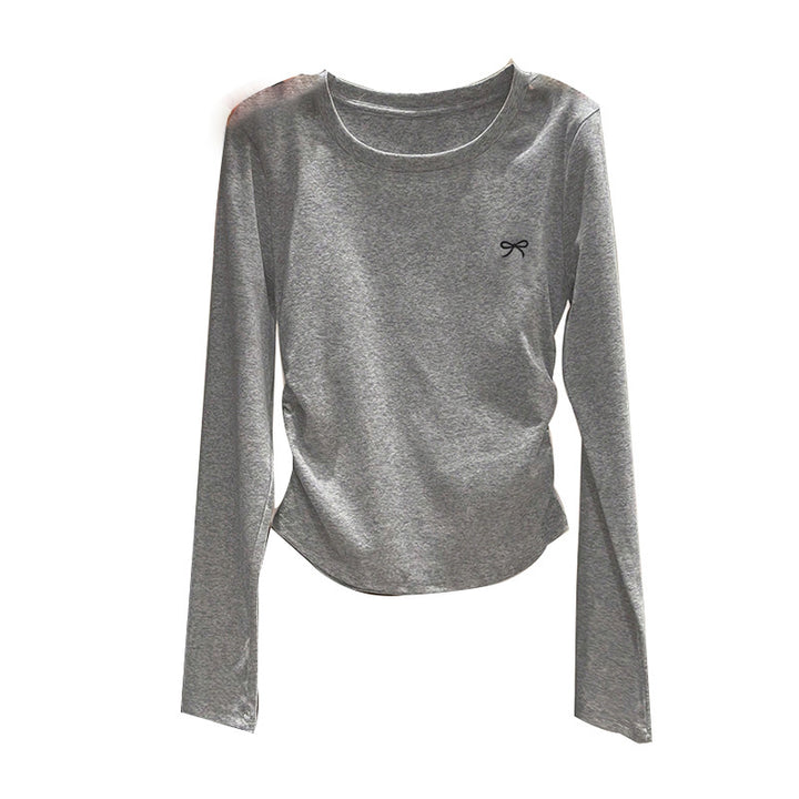Damen gemütliches Longsleeve Oberteil mit Rundhalsausschnitt Drune