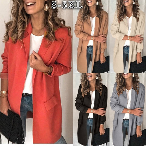Damen eleganter Trenchcoat mit praktischen Taschen und lockerem Schnitt Drune