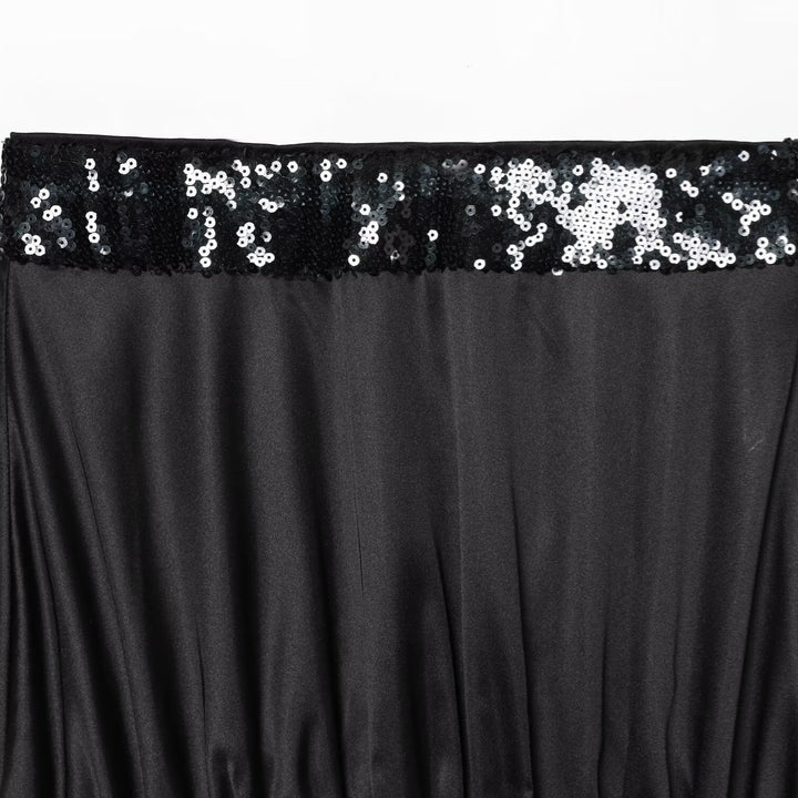 Damen Glitzernder Miniröcke mit elastischem Bund und glattem Satin Drune