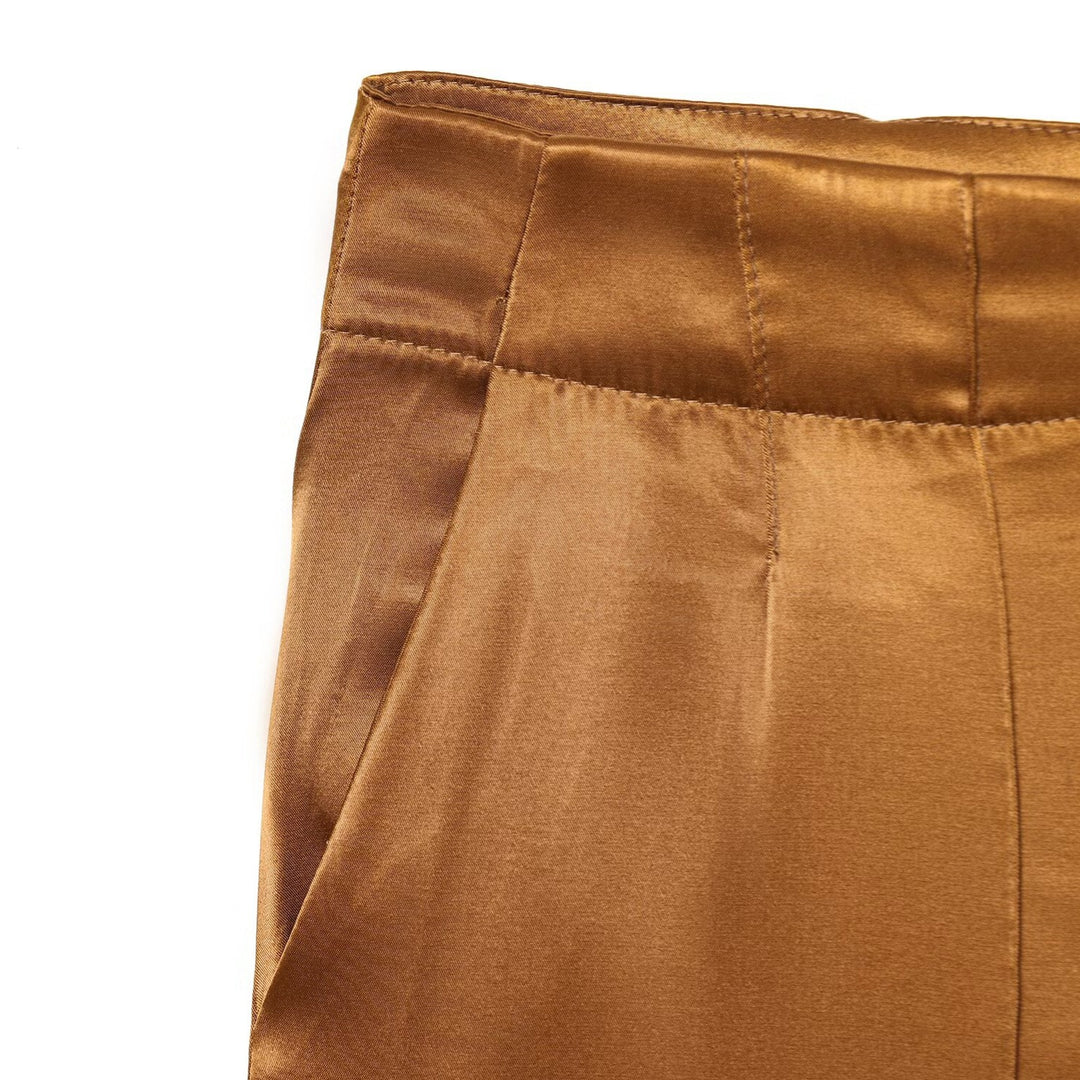 Damen elegante Culotte-Hose mit Knopfdetails und hohem Bund Drune