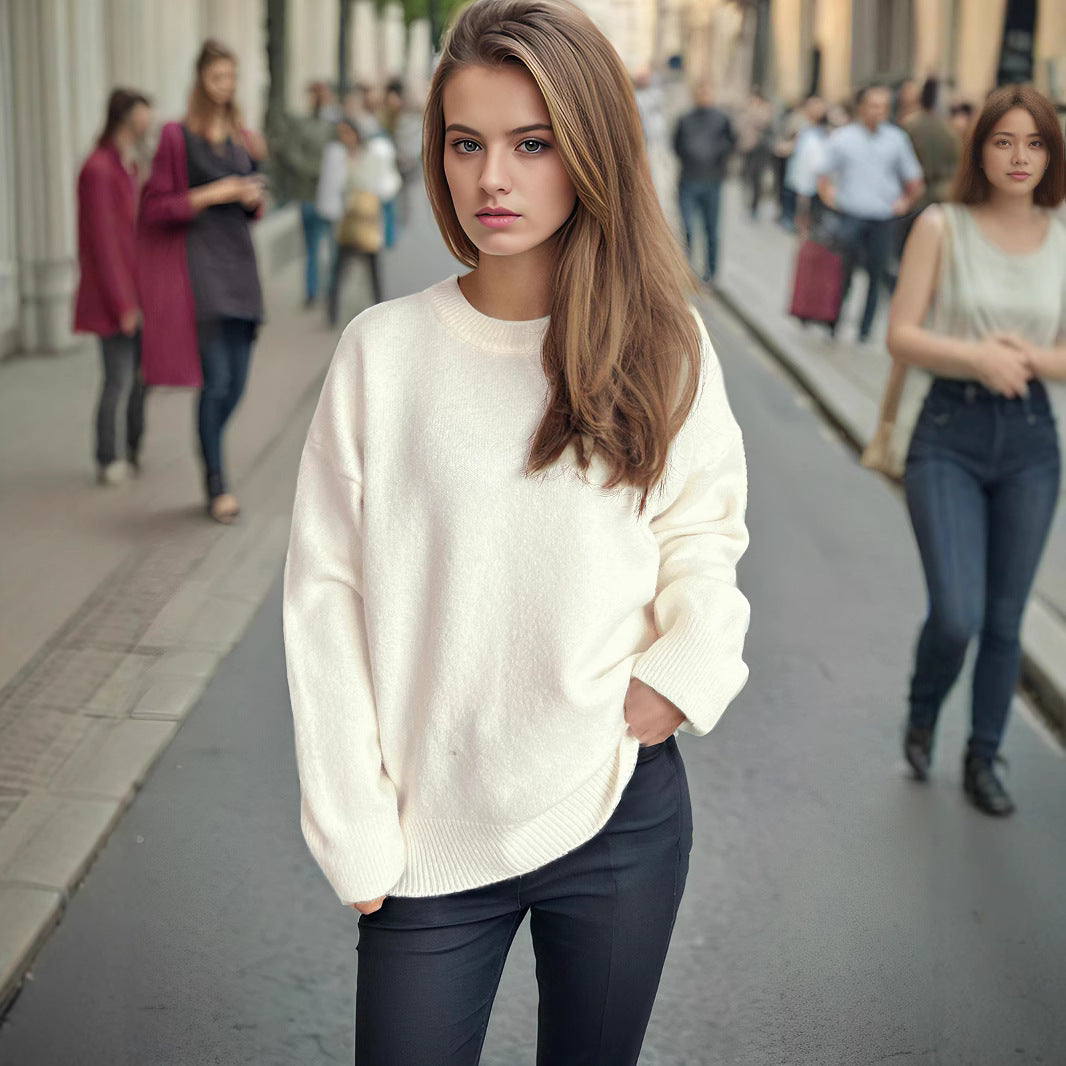 Damen lässiger Strickpullover mit weitem Schnitt und maximalem Komfort Drune