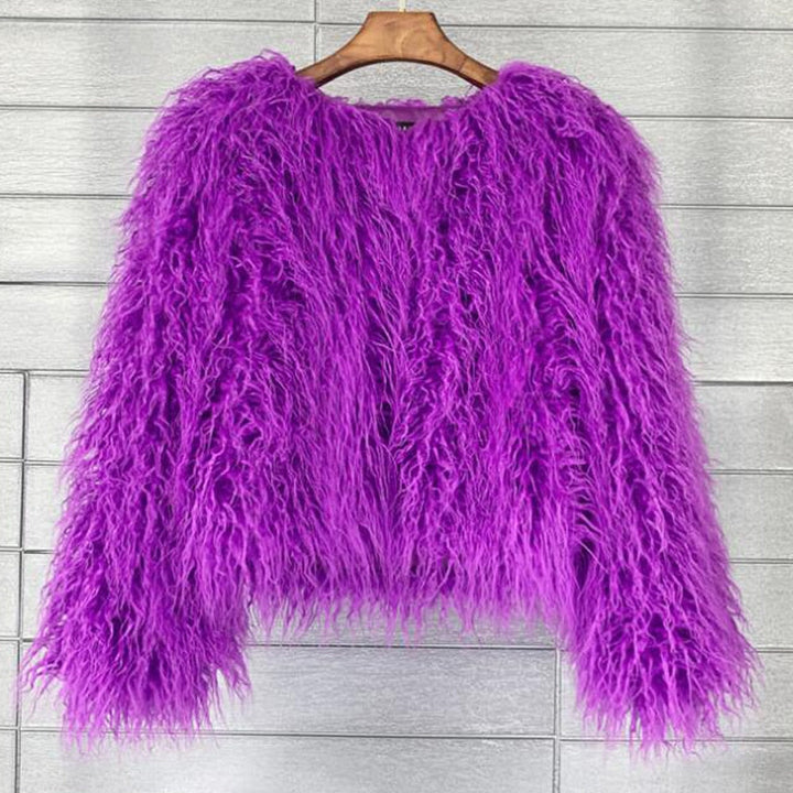 Damen Flauschige Kunstfelljacke mit lockerer Passform und voluminösem Design Drune