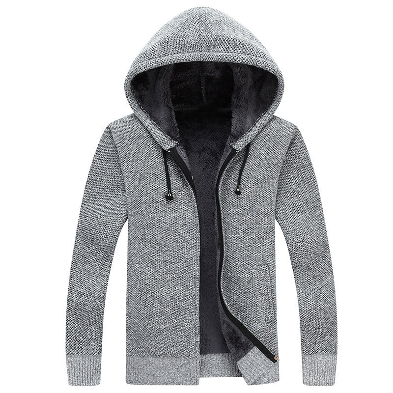 Herren bequeme Fleece-Jacke mit Kapuze und weichem Innenfutter Drune