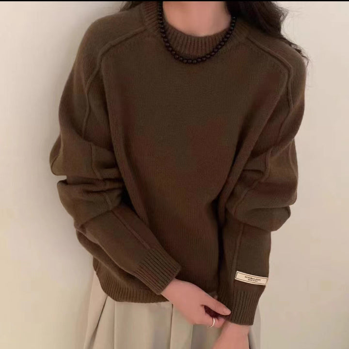 Damen Grobstrickpullover mit weitem Schnitt und Sanfter Textur Drune
