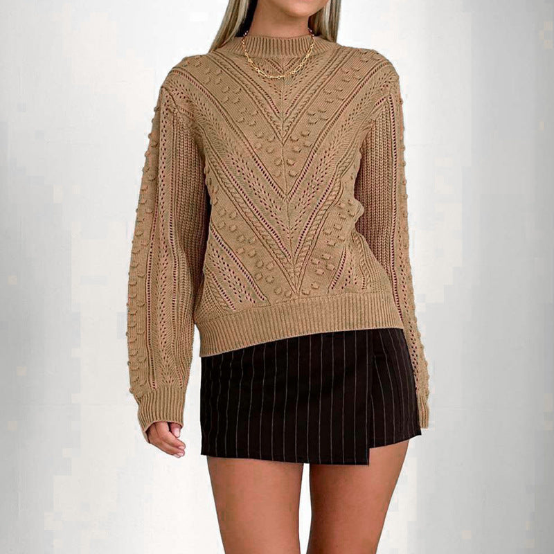 Damen Strickpullover mit besonderen Häkelmustern Drune