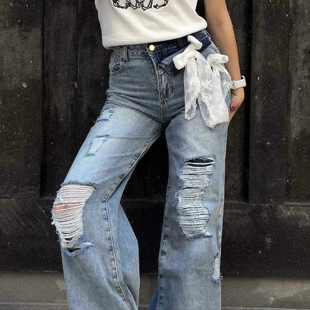 Damen destroyed Jeans im lässigen Oversized-Schnitt Drune