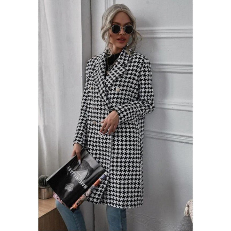 Damen Oversized Blazer im exklusiven Hahnentritt-Design Drune
