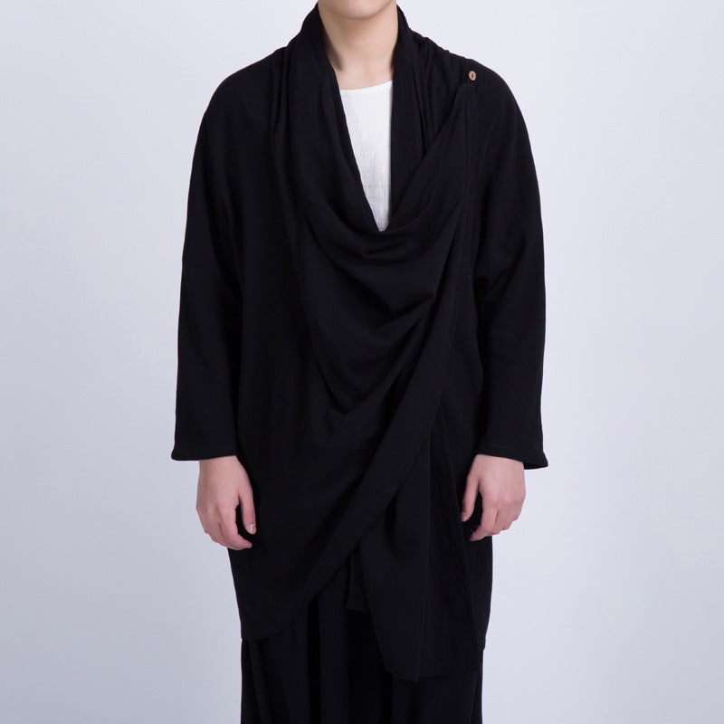 Herren Überwurfjacke mit asymmetrischem Schnitt und dekorativen Details Drune