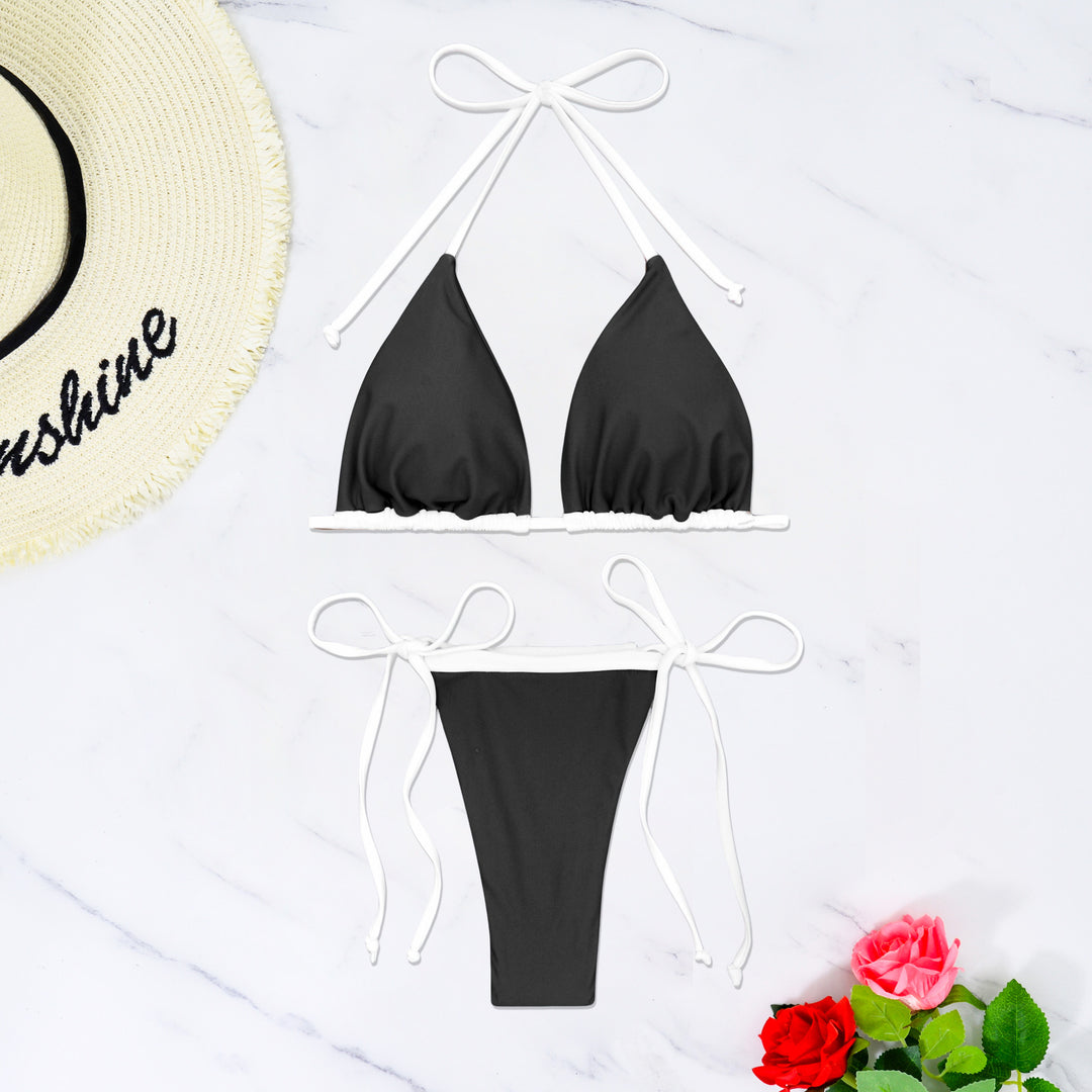 Damen Triangel-Bikini mit verstellbaren Trägern und raffinierten Rüschendetails Drune