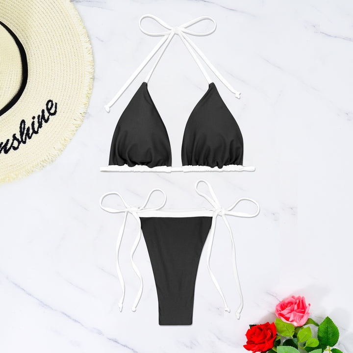 Damen Triangel-Bikini mit verstellbaren Trägern und raffinierten Rüschendetails Drune