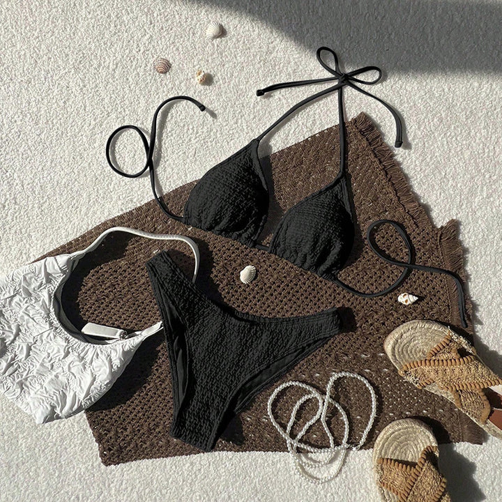 Damen eleganter Triangel-Bikini mit raffinierten Details Drune