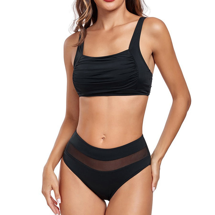 Damen Hoch tailliertes Bikini-Set mit modischem Mesh-Detail Drune