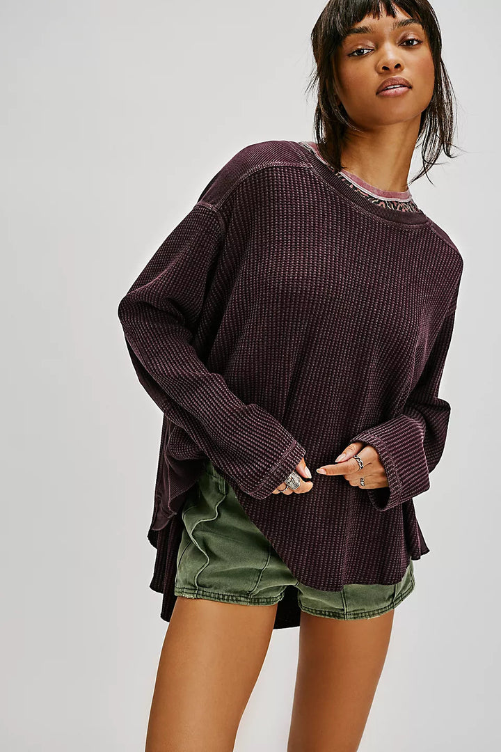 Damen Lässiger Oversized Pullover mit strukturiertem Design und seitlichen Nähten Drune
