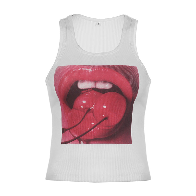 Damen Tanktop mit auffälligem grafischen Druck Drune
