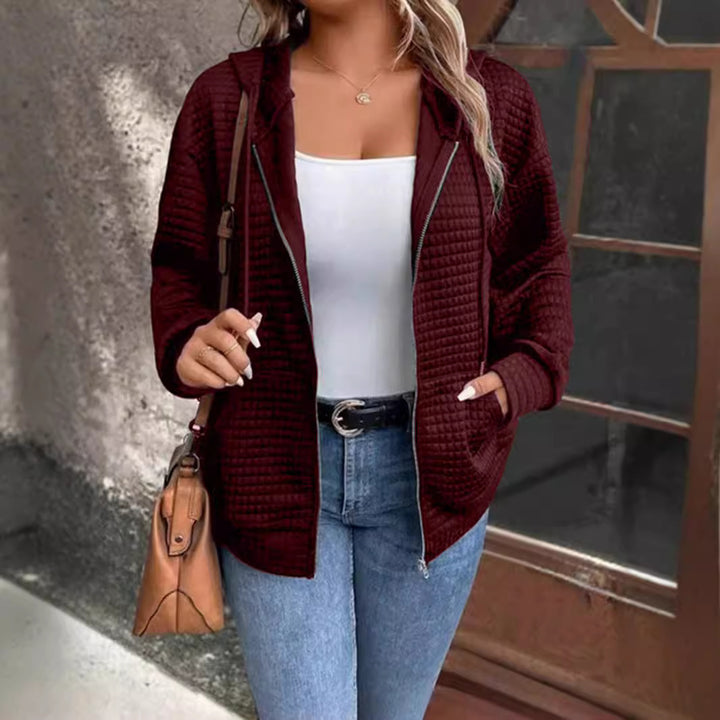 Damen Gefütterte Zip-Jacke mit Kängurutasche Drune