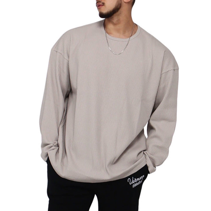 Herren Langarmshirt mit strukturiertem Rippenmuster und modernem Schnitt Drune