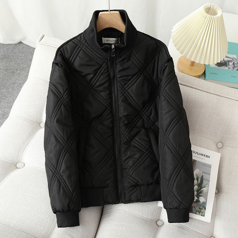 Damen gesteppte Übergangsjacke mit hohem Kragen und elastischen Bündchen Drune
