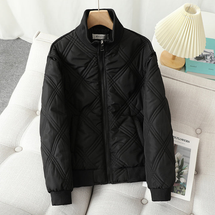 Damen gesteppte Übergangsjacke mit hohem Kragen und elastischen Bündchen Drune