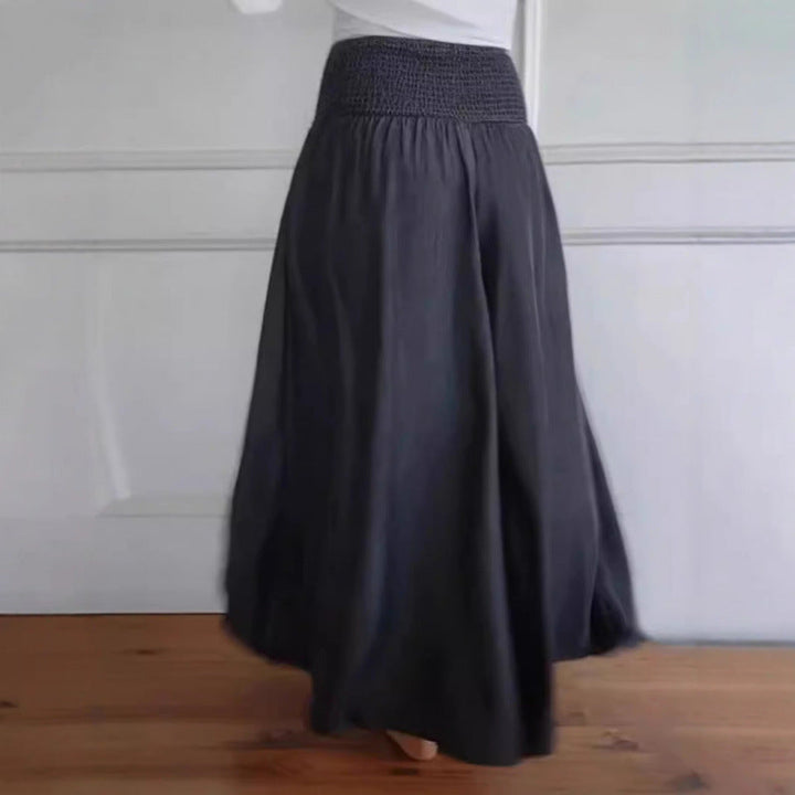 Damen luftige Weite Hose mit elastischem Bund und Taschen Drune