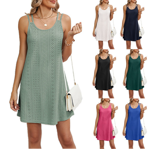 Damen luftiges Sommerkleid mit verstellbaren Trägern Drune