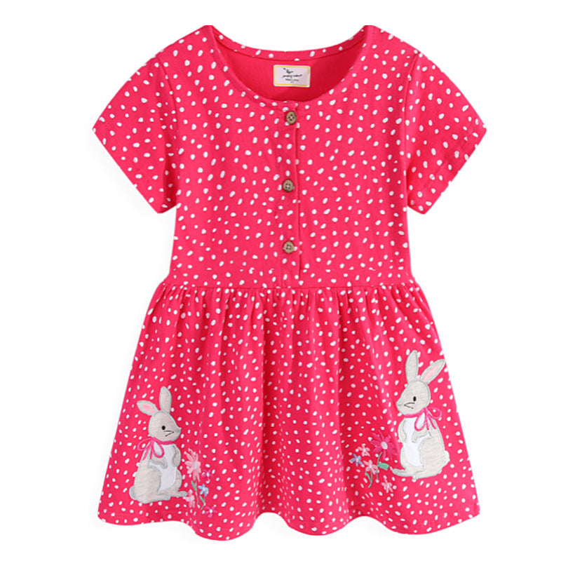 Mädchen Freizeitkleid mit verspieltem Hasenmotiv Drune